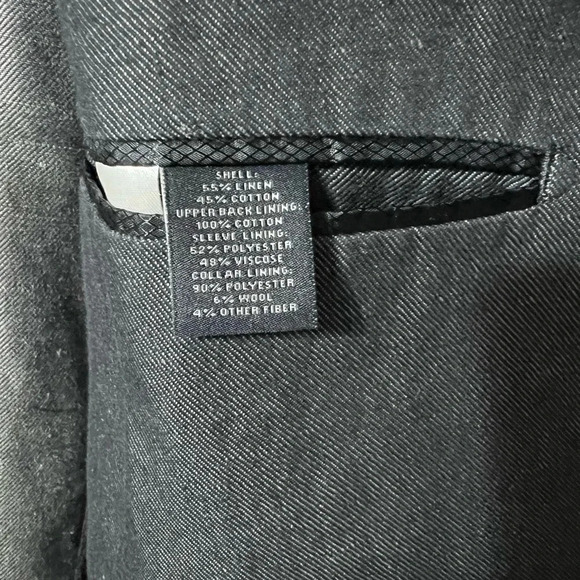 Hart Schaffner Marx Blazer Suit Jacket Sport Coat Linen Blend Blue EUC 44 - Picture 7 of 8